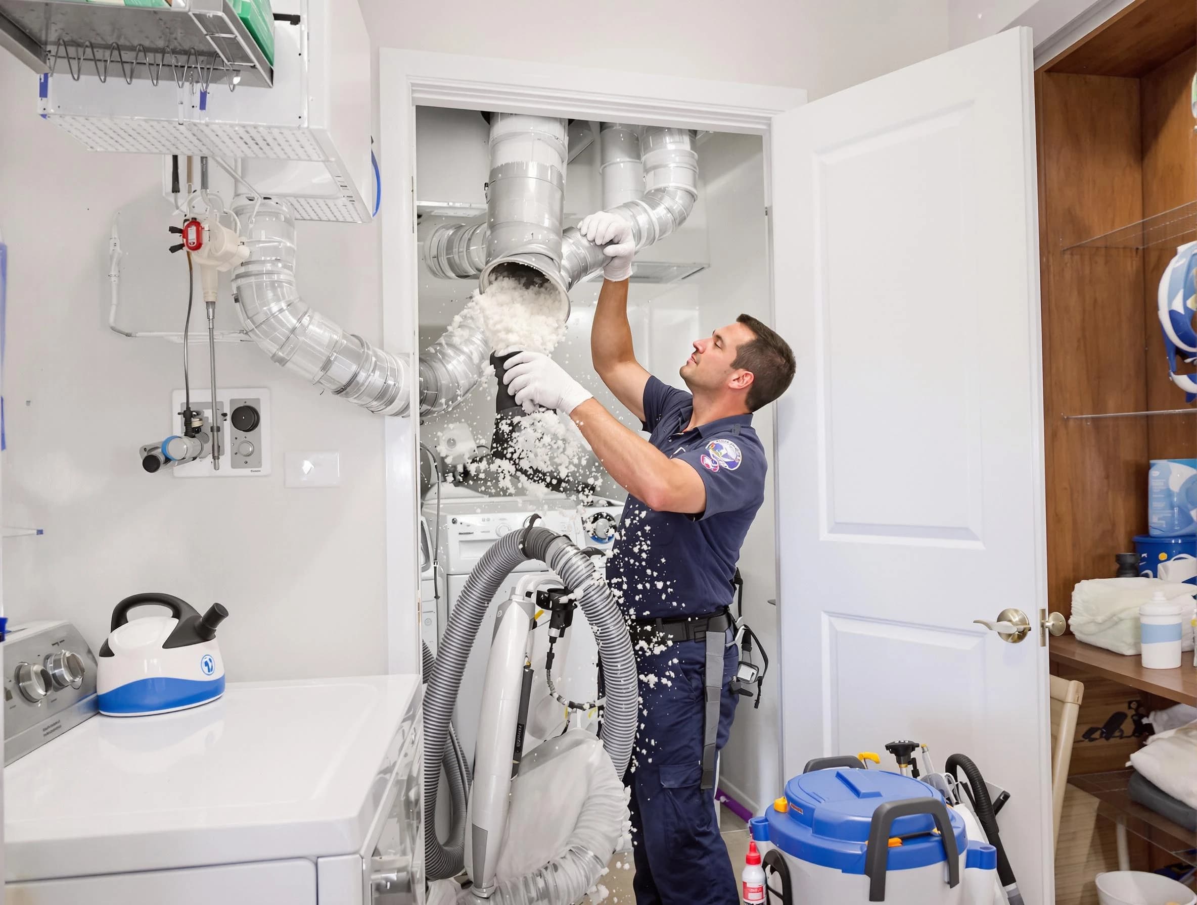 Falmouth Dryer Vent Cleaning technician delivering thorough residential dryer vent cleaning service in Falmouth